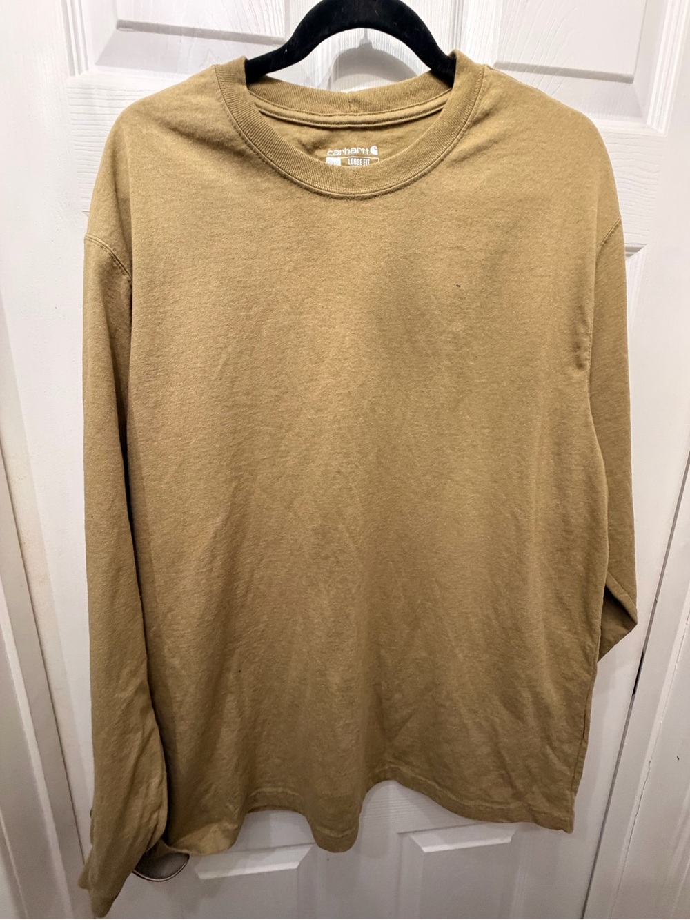 Carhartt Long-Sleeve Crew Tee in Khaki/Tan